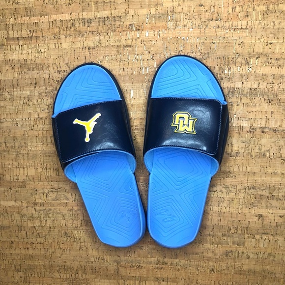 Nike Other - NWOB Nike Jordan Marquette Team Issued Sandals Slides Blue Mens Size 8 Milwaukee